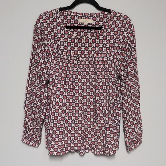 Loft Purple Long Sleeve Blouse - Picture 1 of 6